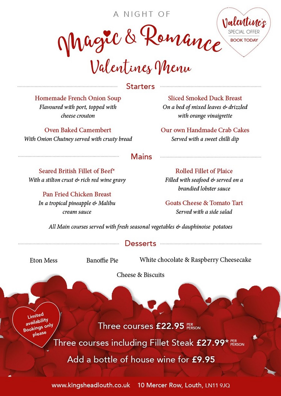 King's Head Menu Image